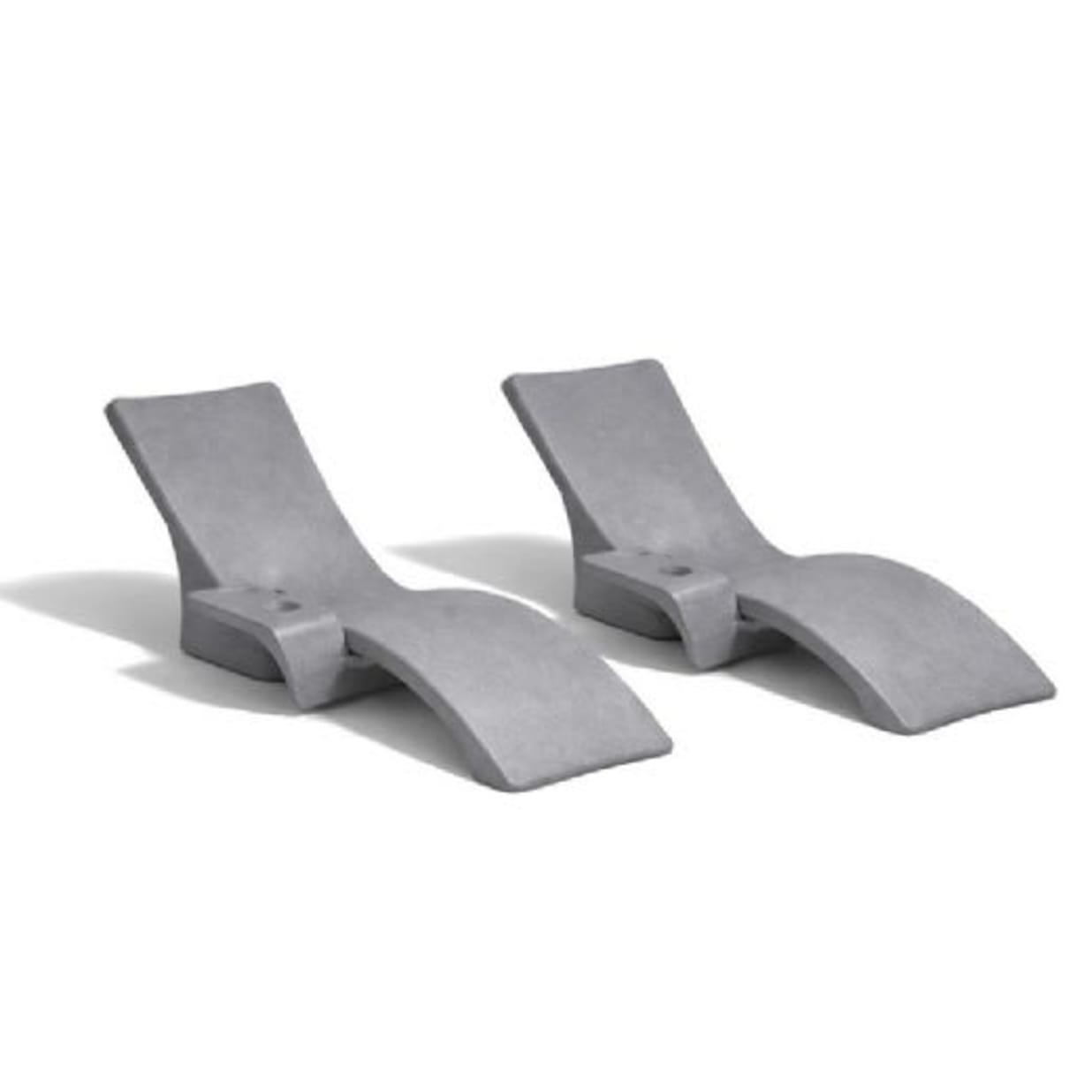 Lounge Chair and Connecting Table, Set of 2, Gray