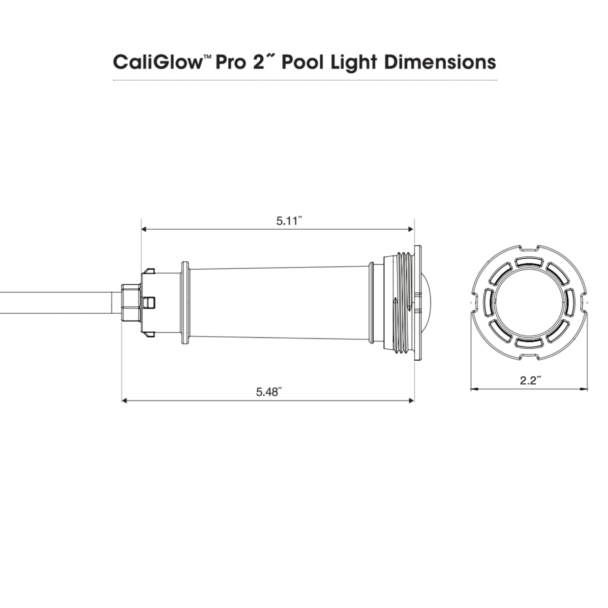 CaliGlow Pro P-Series Nicheless LED Color Changing Pool & Spa Light, 12V 100' Cord