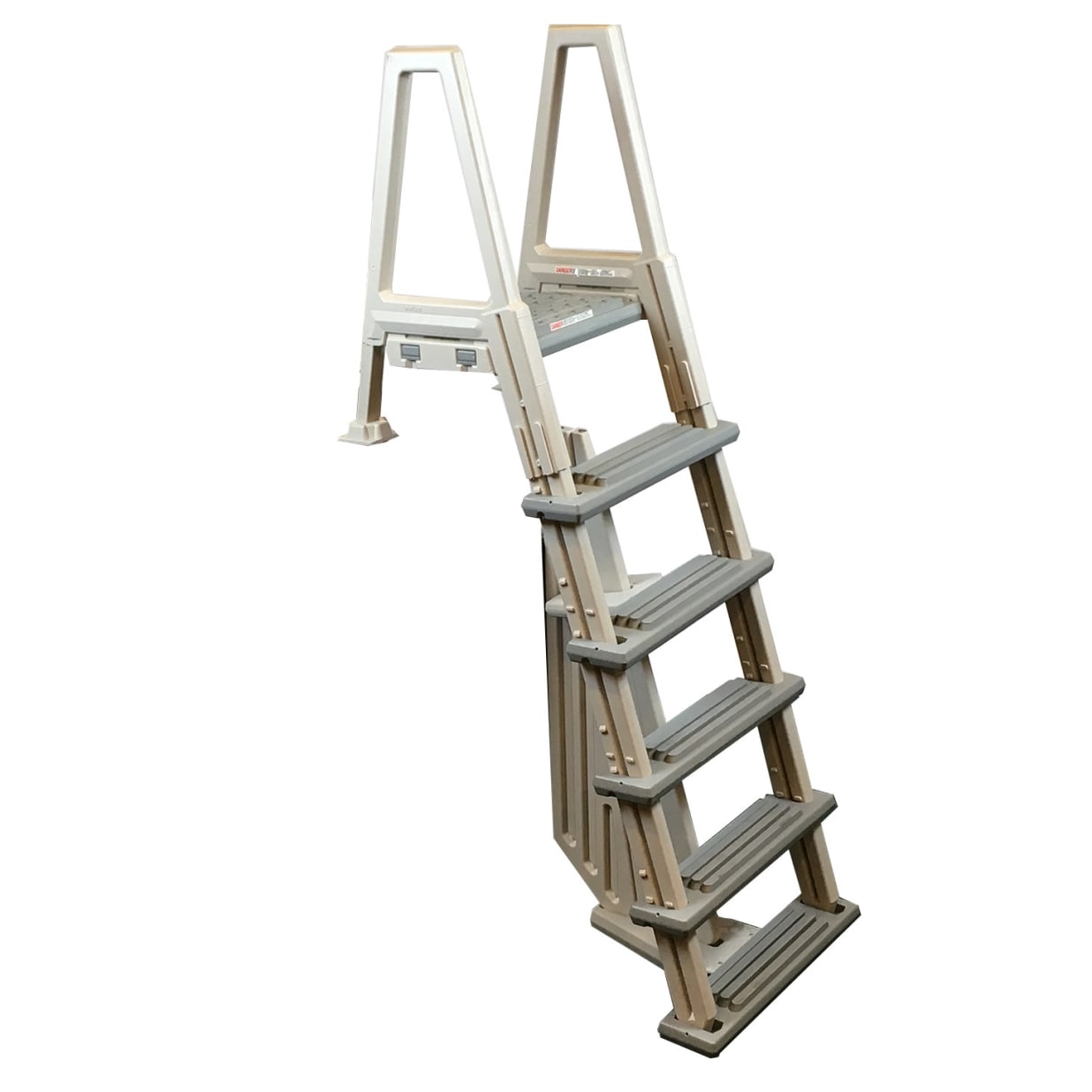 Warm Gray Eliminator Heavy-Duty In-Pool Ladder with Barrier