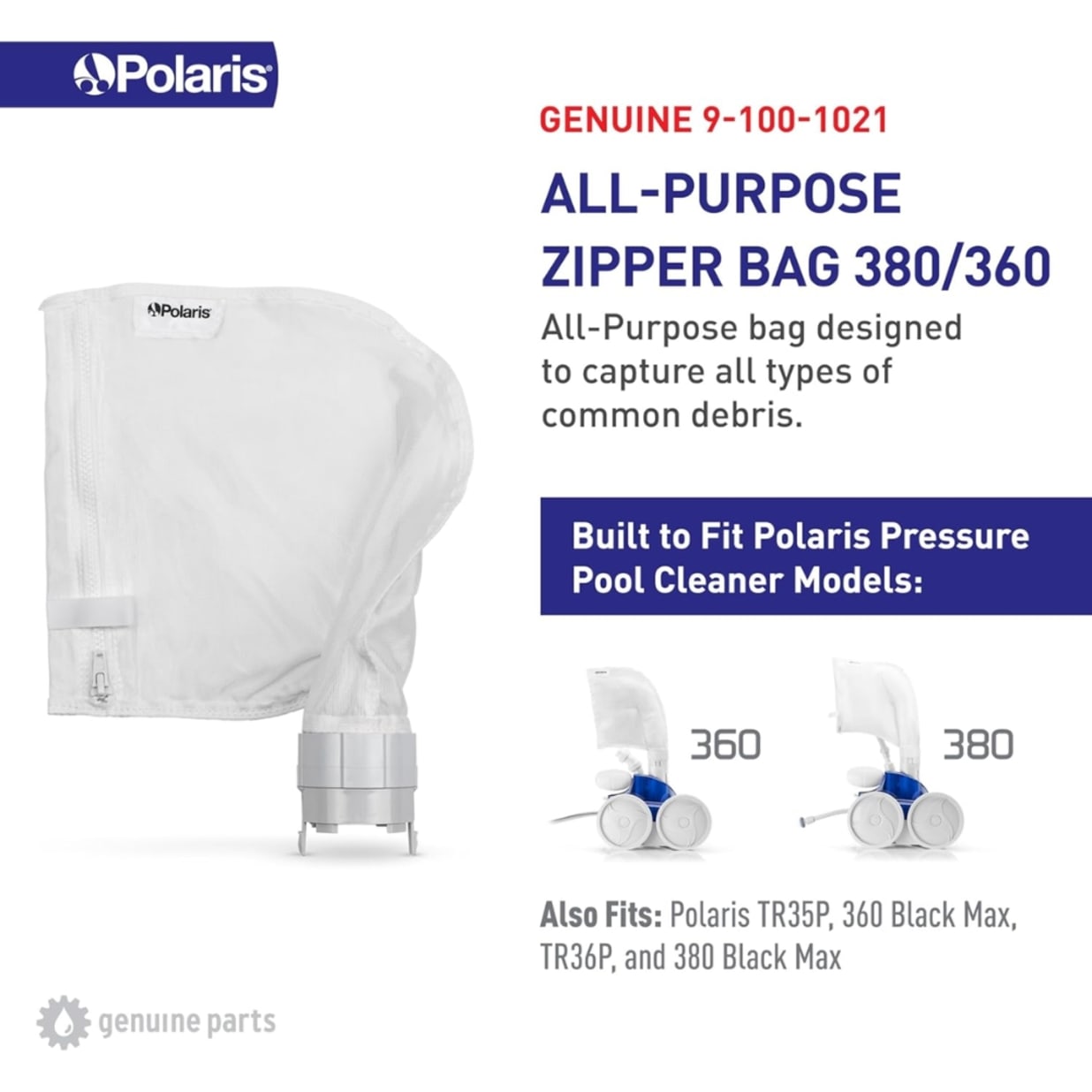 Genuine OEM All-Purpose Filter Bag (380/360)  Zipper Closure