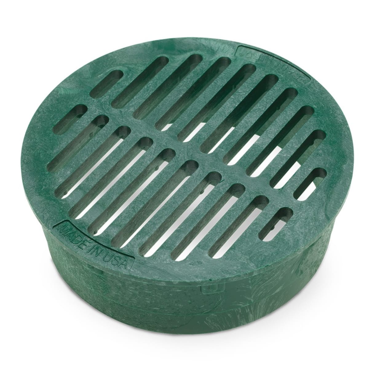 DG6RFG - 6 inch Plastic Round Flat Drainage Grate - Green
