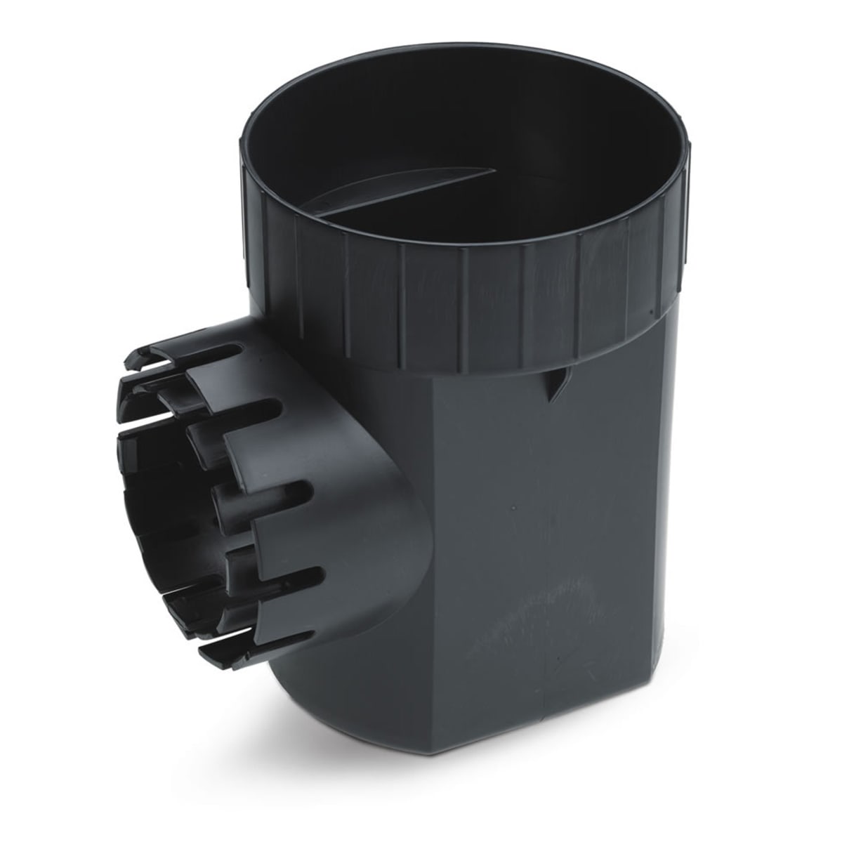 6" Black Round Drainage Catch Basin With 1 Outlet