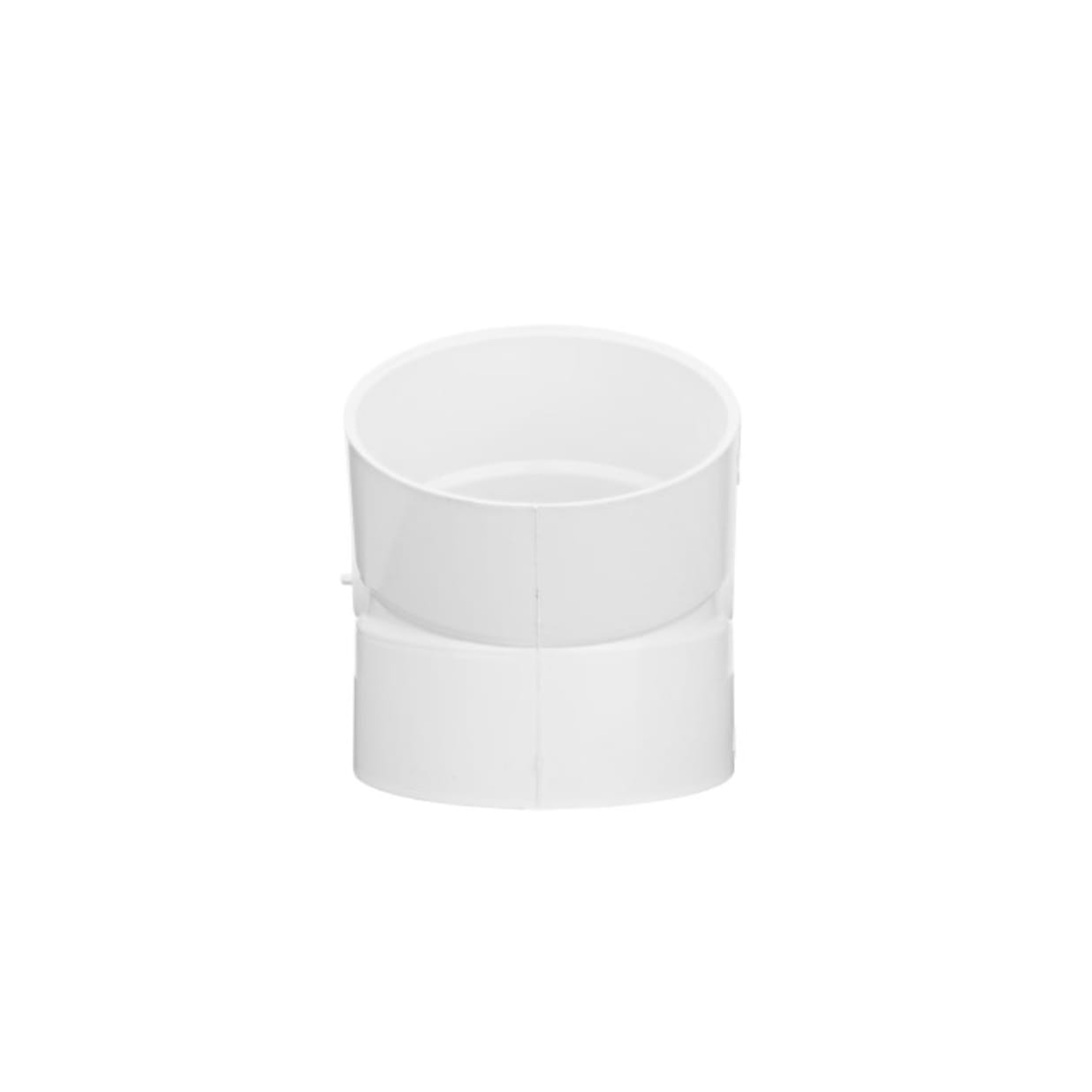 4" White Hub x Hub PVC S&D 22.5 Degree Elbow
