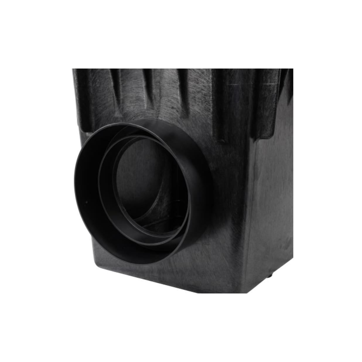 Black Outlet Adapter for Catch Basin Drain, Connects to 8" Drain Pipes