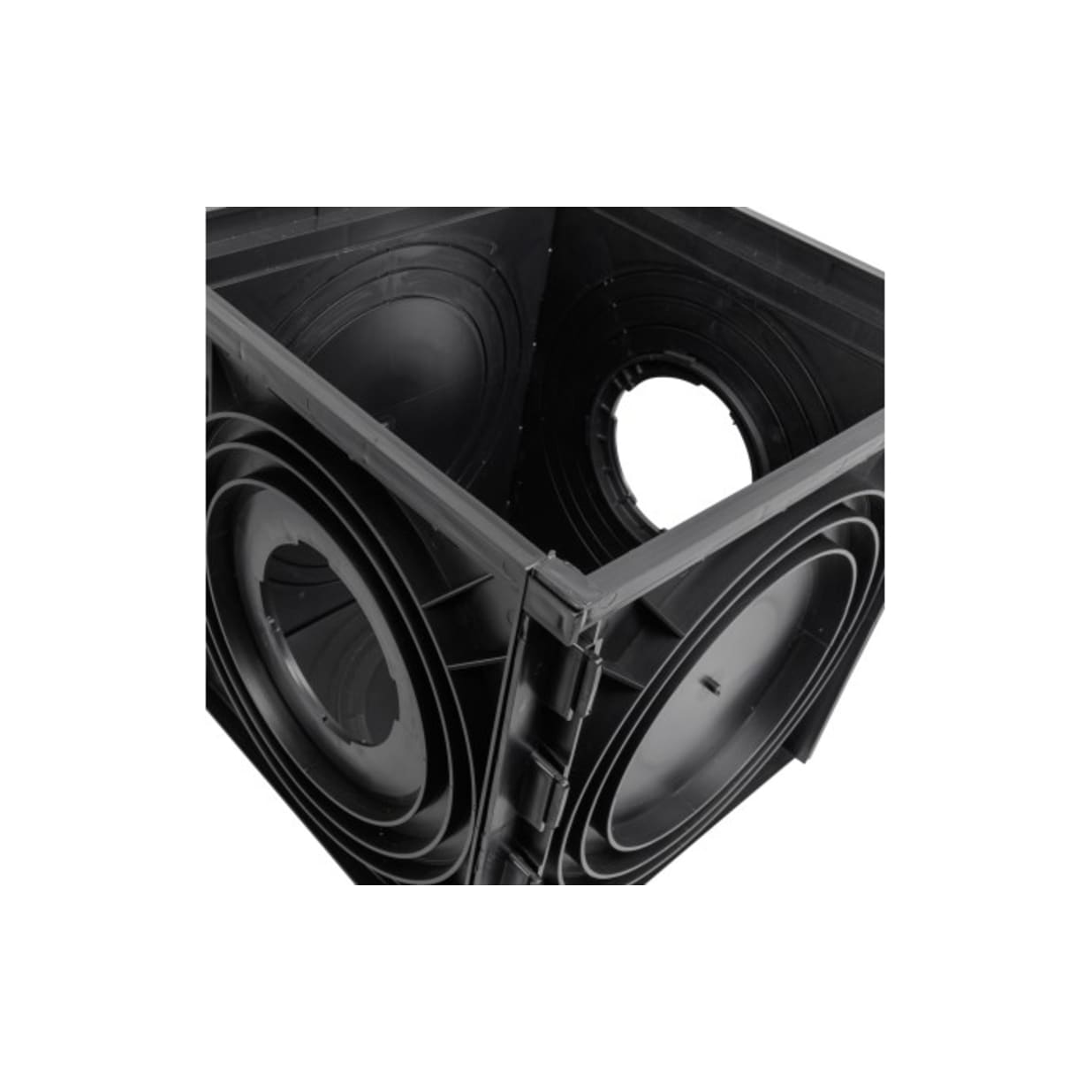 1800, 18" Black Expandable Catch Basin Drain with 2 Openings