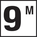 9 with M 6x6 Tile, 4" Numbers, Smooth (Waterline), Depth Marker