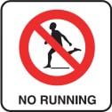 NO RUNNING 6x6 Stick-On, with Image, Vinyl