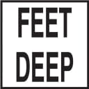 FEET DEEP 6x6 Tile, 2" Letters, Non-Skid (Deck), Depth Marker