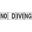 NO DIVING 6x24 Tile, 4" Letters, Smooth (Waterline), Depth Marker