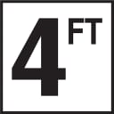 4 with FT 6x6 Overlay, 4" Numbers, Smooth (Waterline), Depth Marker