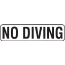 NO DIVING 6x24 Stick-On, 4" Numbers, Vinyl