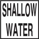 SHALLOW WATER 6x6 Tile, 2" Letters, Non-Skid (Deck), Depth Marker