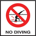 NO DIVING 8x8 Tile w/ International Symbol