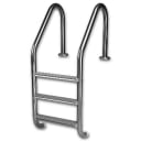 3 Step Economy Ladder with White High Impact Plastic Tread - Light Gray PC