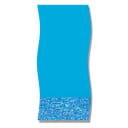 15' Round Blue Wall /Swirl Bottom Overlap Liner, 48-52" Depth (SG)