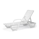 Bahia Stacking Chaise Lounge Chair, White (Pack of 6)