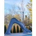 Riptide Pool Slide - Grey with light package, Right turn GPPSRT-GREY-R-LED