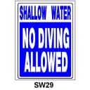 18" x 24" Shallow Water No Diving Allowed Sign