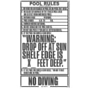 24'' x 42'' Florida Pool Rules Sign, Single Color