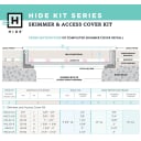 12" Hide Pool Deck Skimmer Lid Kit, 3/8" - 1/2" Material Depth (1 cm)