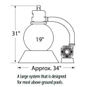 .95 THP Pump with 19" Clearwater Sand Filter Complete Aboveground Pool Equipment System