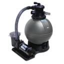 16'x32' Oval Essex Above Ground Pool Package, 52" Wall, Blue Overlap Liner, 16" Sand Filter System, 3/4 Hp Pump, A-Frame Ladder, And Skimmer - Complete Package