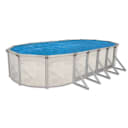 16'x32' Oval Essex Above Ground Pool Package, 52" Wall, Blue Overlap Liner, 16" Sand Filter System, 3/4 Hp Pump, A-Frame Ladder, And Skimmer - Complete Package