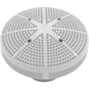 White Fiberglass Hi-Flo Suction Fitting Complete with 6" Cover/Wall Fitting/Nut