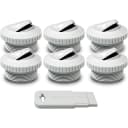 White Slotted Eyeball Inlet Jet, Standard 1-1/2" Thread, Pack Of 6 Fittings With Installation Tool