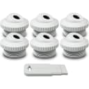 White 1/2" Directional Flow Eyeball Inlet Jet, Standard 1-1/2" Thread, Pack Of 6 Fittings With Installation Tool