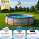 Soft Sided Frame Pool Durable and Spacious Above Ground Pool Package with Highend Pump and Filter Equipment Set, Heavy-Duty 30 Mil Liner (18' Round), Gray