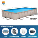 Soft Sided Frame Above Ground Swimming Pool Package, 10' x 18' Rectangle 52" Tall