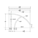 Triton Series Return to Deck Mounted Handrail, .25" Thickness 1.90" OD, 44"W x 36"H, Gray