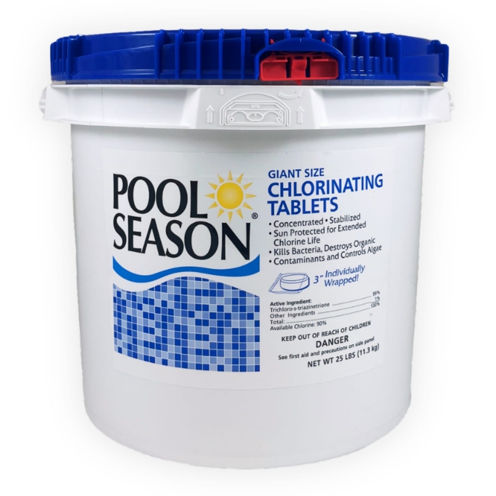 Pool Season 3" Jumbo Chlorine Tabs, 25 lb Bucket
