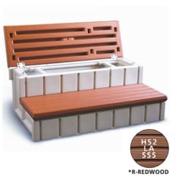 36" Spa Step with Storage Compartment - Redwood