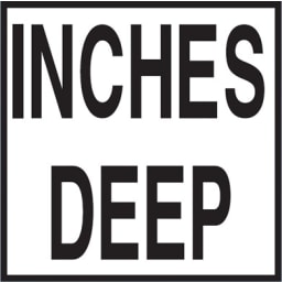INCHES DEEP 6x6 Tile, 2" Letters, Non-Skid (Deck), Depth Marker