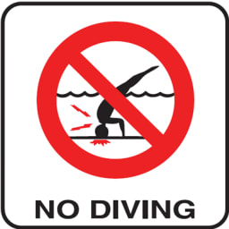 NO DIVING 8x8 Stick-On with Image, Vinyl