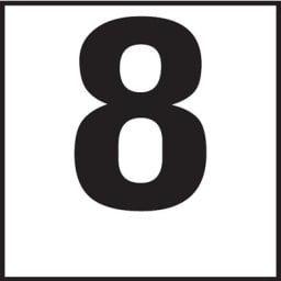 8 6x6 Tile, 4", Top Print Numbers, Smooth (Waterline), Depth Marker