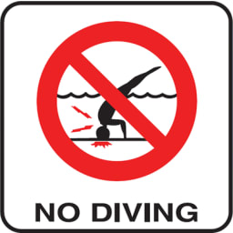 NO DIVING 6x6 Stick-On, with Image, Vinyl