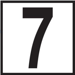 7 6x6 Tile, 5" Numbers, Non-Skid (Deck), Depth Marker
