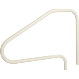 48" 4 Bend Deck Mounted Handrail w/ Escutcheons, .049" - White Powder Coat