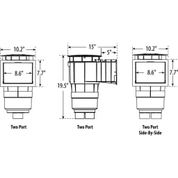 2" SLIP Skim-Pro Gunite Skimmer w/ Float Valve, White