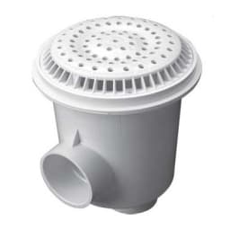 8" Concrete Main Drain, 2-1/2" SLIP w/ A.V. Cover, White