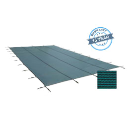 12'x20' Green Royal Mesh Rectangle Safety Cover, 15 Yr. Warranty