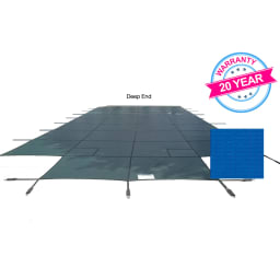 20'x40' Emperor Solid Safety Cover, Center End Step, Blue, 20 Yr. Warranty