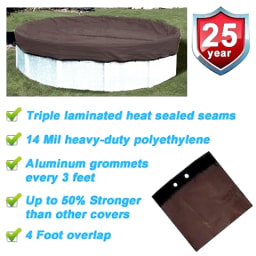 16'x32' Solid , Oval Ultra Premium Winter Cover, 25 Year Warranty