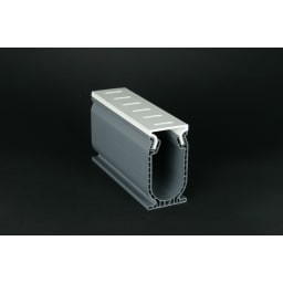 Frontier 1.7" Wide PVC Deck Drain 10' Section with White Plastic Top Cap (Each)