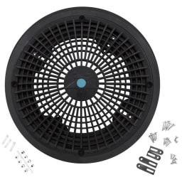 10" Universal Round Main Drain Cover with Universal Adapter Kit, Black