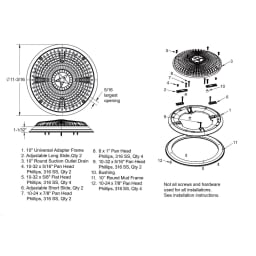 10" Universal Round Main Drain Cover with Universal Adapter Kit, Black