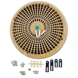 10" Universal Round Main Drain Cover with Universal Adapter Kit, Tan